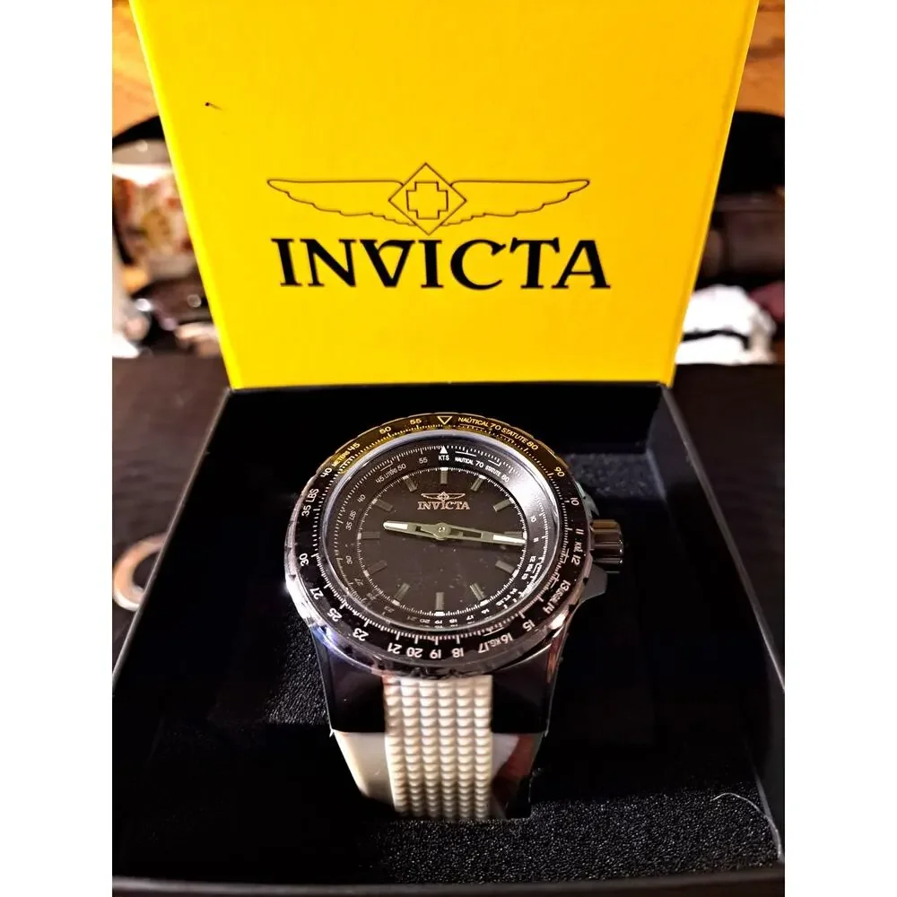 INVICTA Aviator Men's Watch 50mm Steel Silicone Band 49657